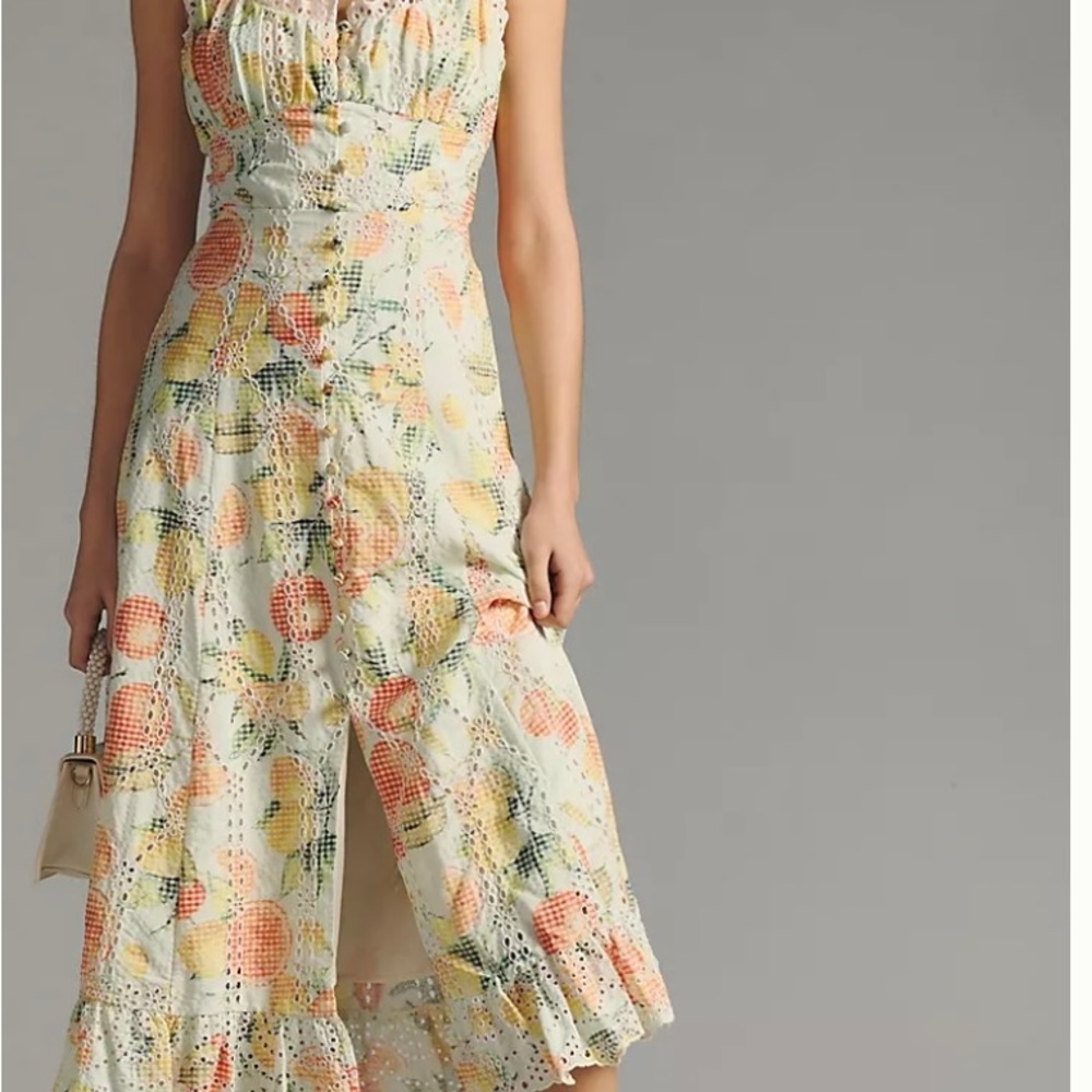 Anthropologie Ruffled eyelet dress